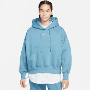 Nike Sportswear Phoenix Fleece Over-Oversized Pullover Hoodie in Noise Aqua (L)